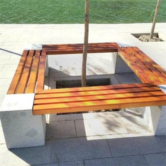 伊犁哈萨克方形围树座椅木塑石墩 椅子厂家直销