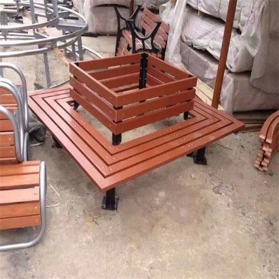 湖北花箱组合座椅带靠背木塑椅子厂家支持定制批发