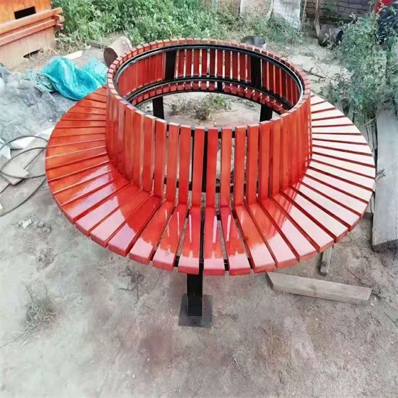 花箱组合座椅木塑公园椅子圆形花园组合座椅